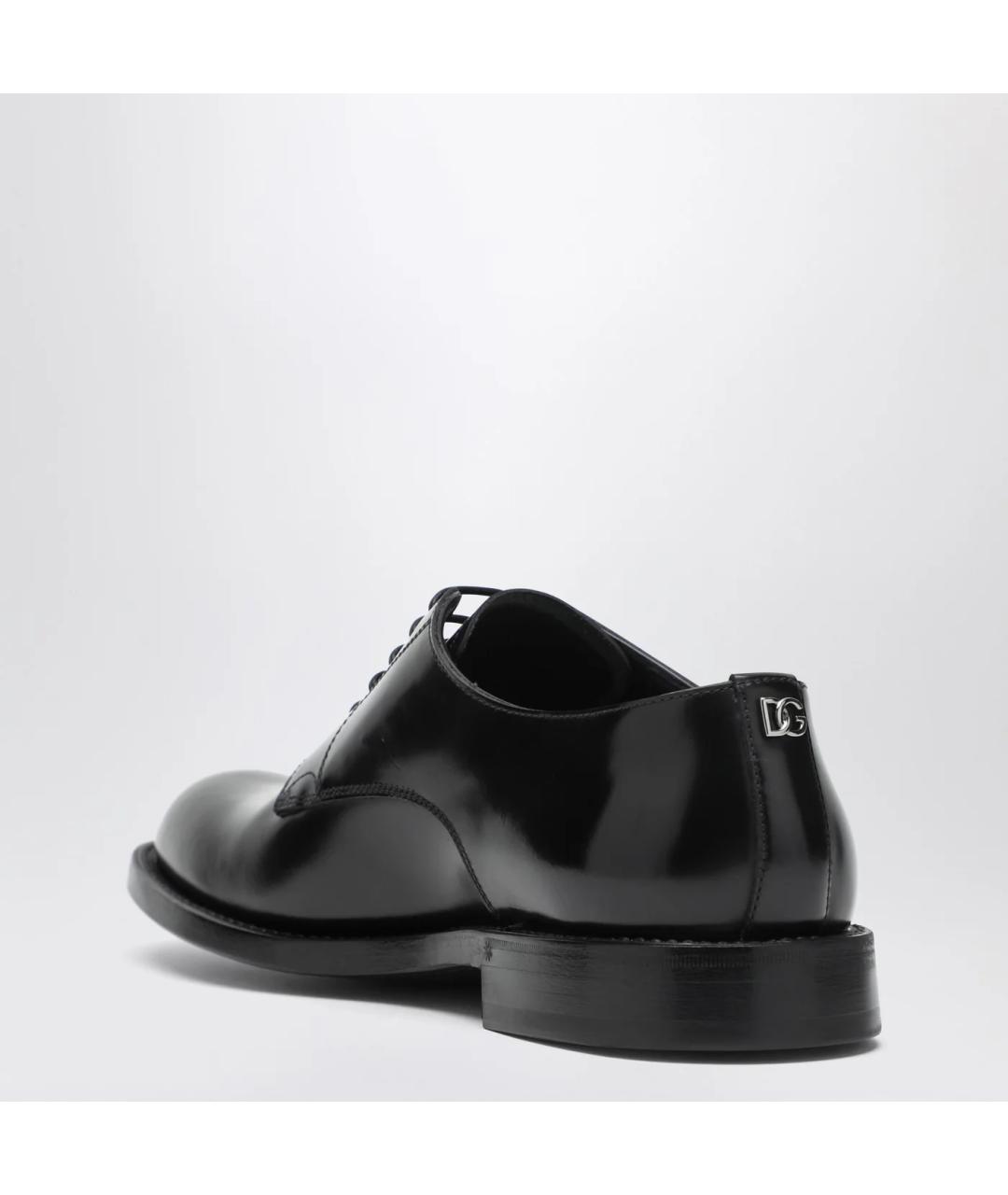 DOLCE&GABBANA Черные кожаные туфли, фото 2