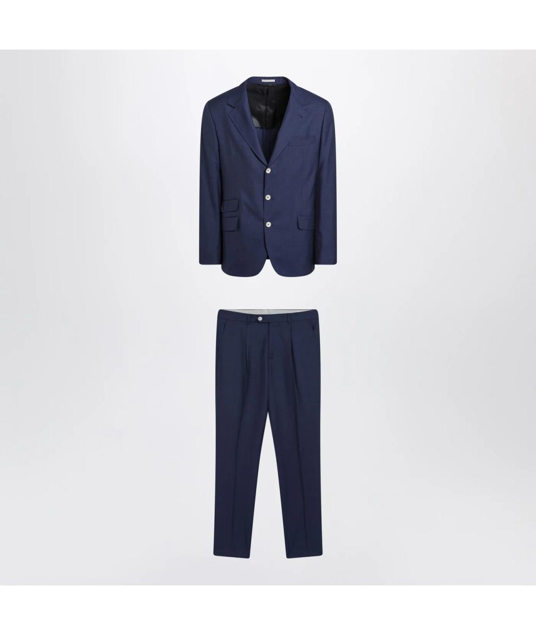 BRUNELLO CUCINELLI Синий классический костюм, фото 3