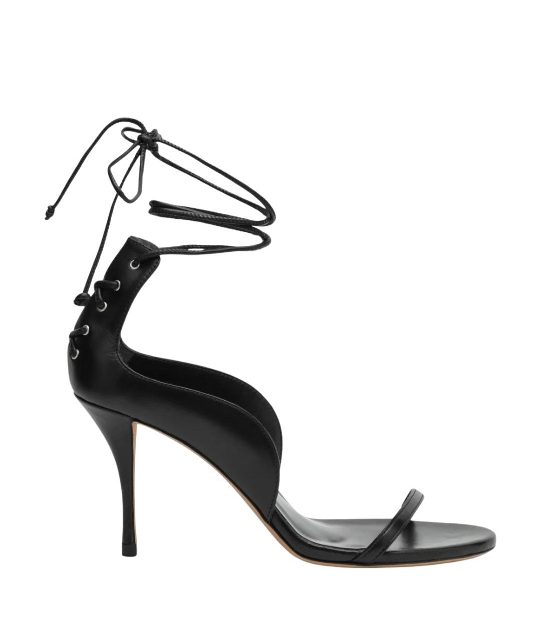 JUDE Черные кожаные босоножки, фото 1