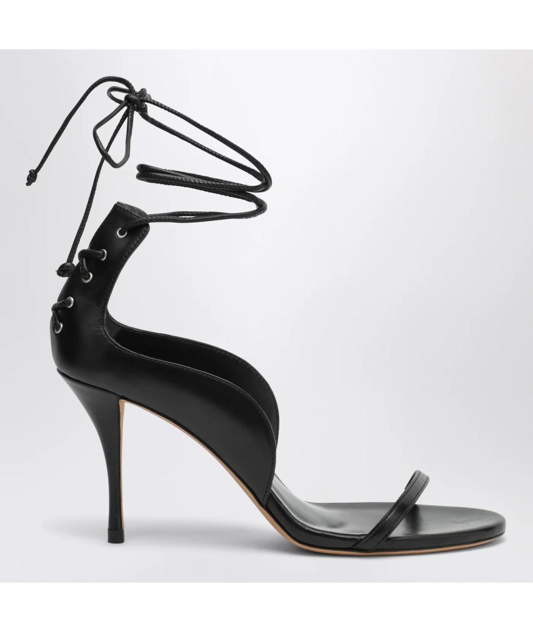 JUDE Черные кожаные босоножки, фото 3