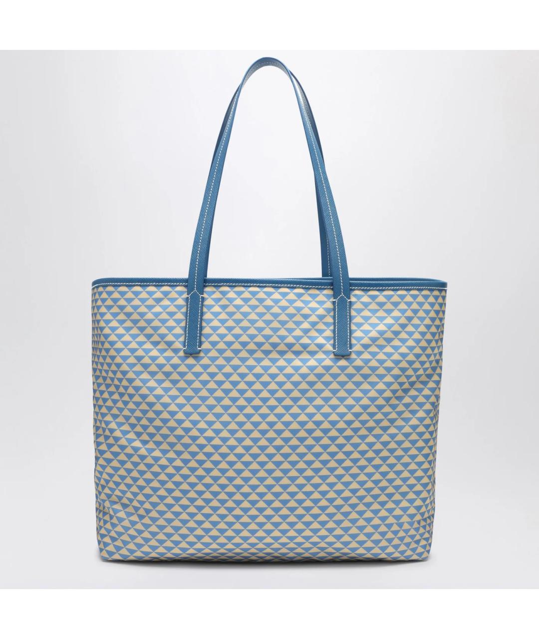 PRADA Голубая тканевая сумка тоут, фото 2