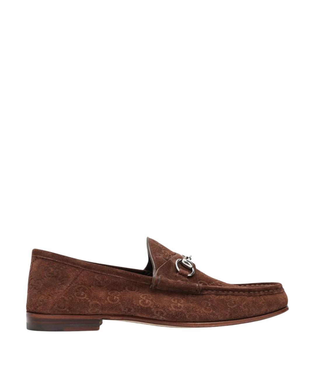 GUCCI Коричневые замшевые лоферы, фото 1