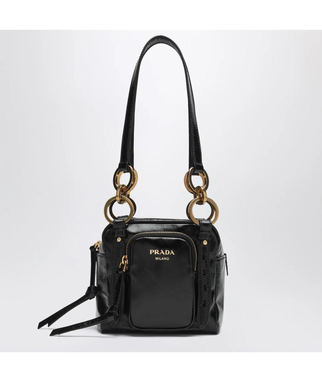 PRADA Черная кожаная сумка через плечо, фото 3