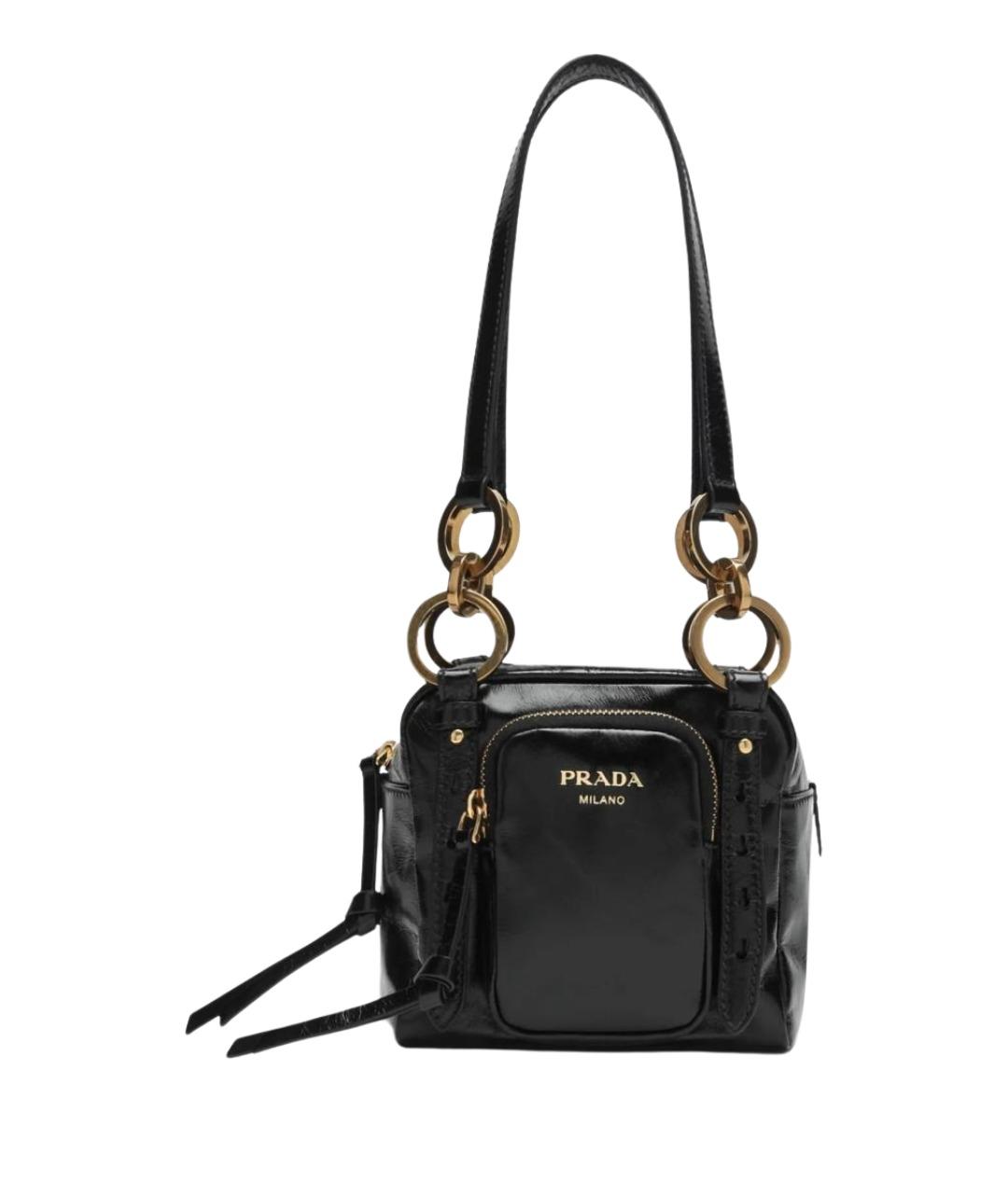 PRADA Черная кожаная сумка через плечо, фото 1