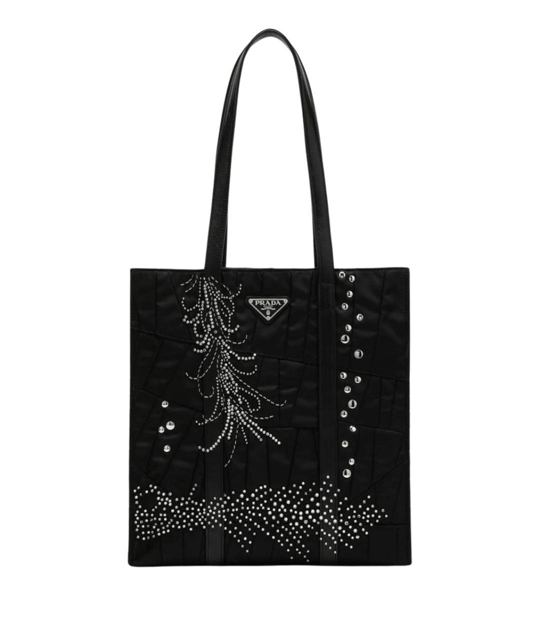PRADA Черная синтетическая сумка тоут, фото 1