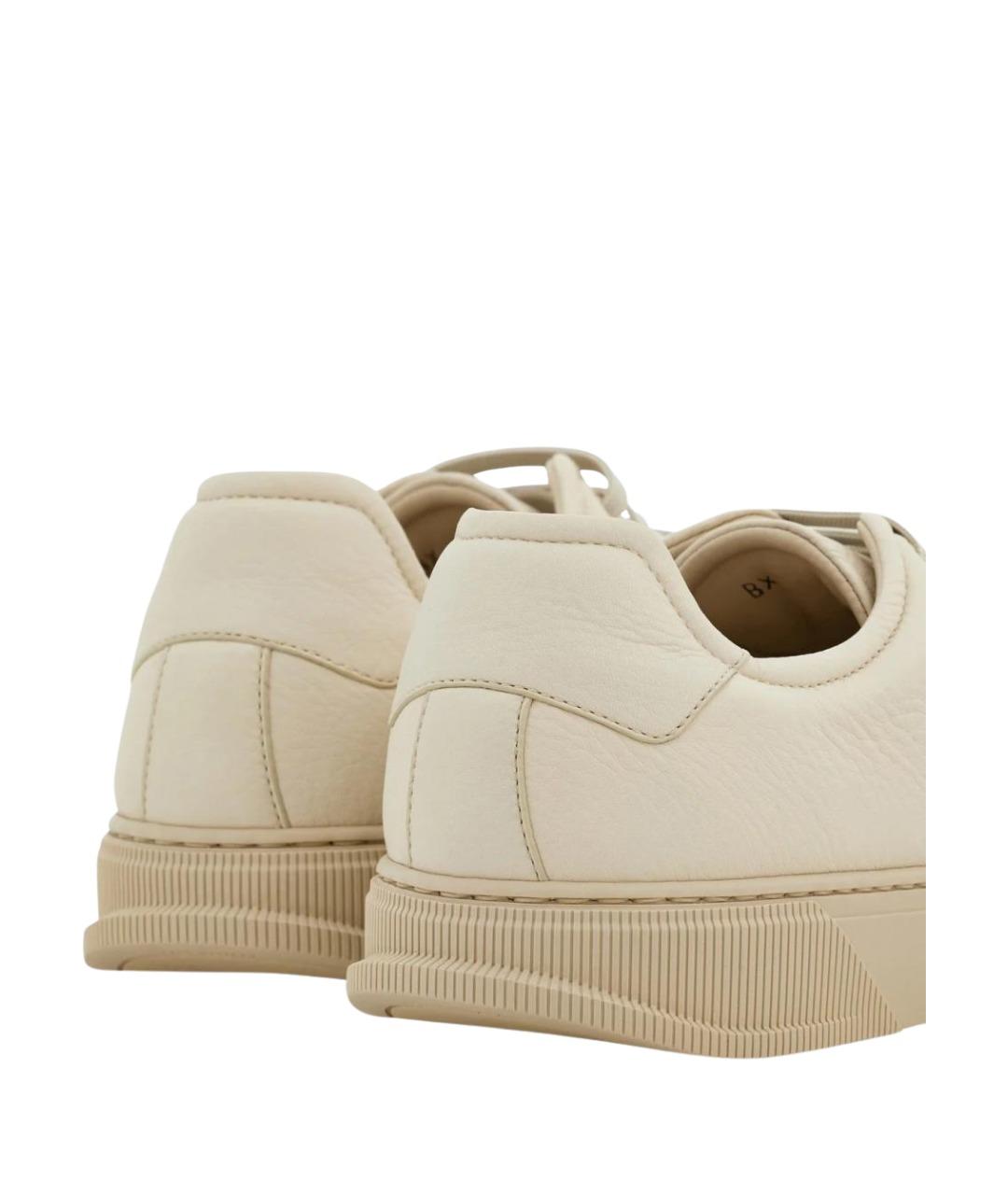 FERRAGAMO Бежевые кожаные низкие кроссовки / кеды, фото 2