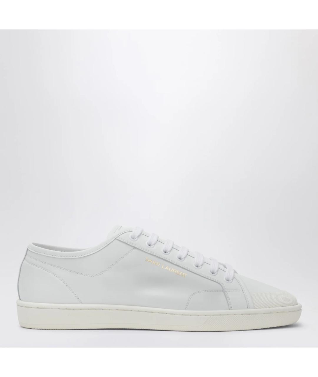 SAINT LAURENT Белые кожаные низкие кроссовки / кеды, фото 3