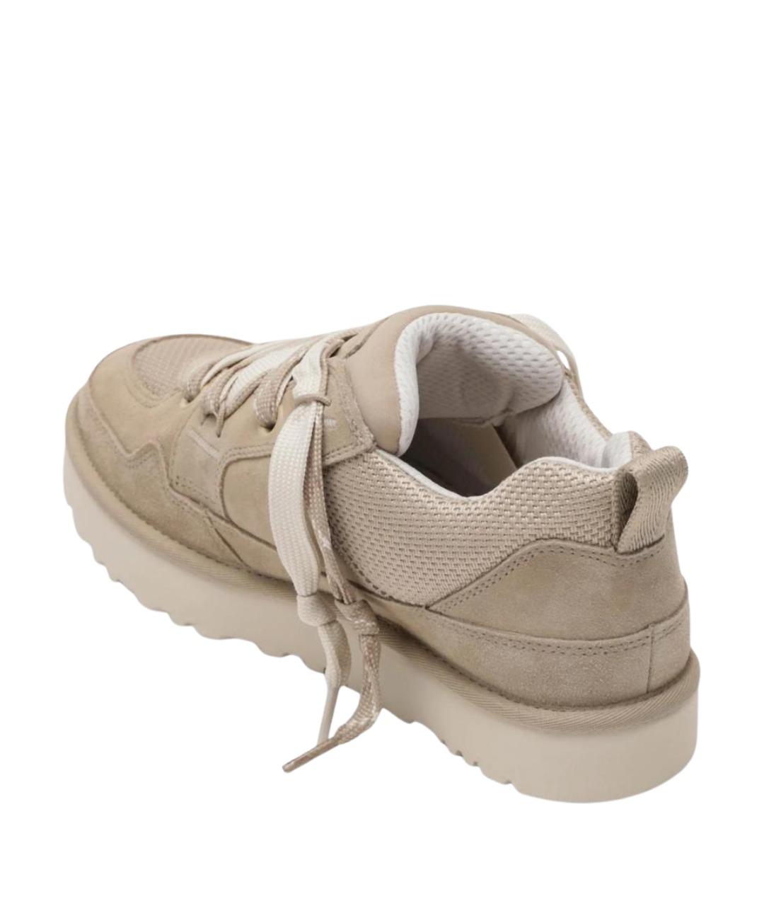 UGG AUSTRALIA Бежевые замшевые низкие кроссовки / кеды, фото 2