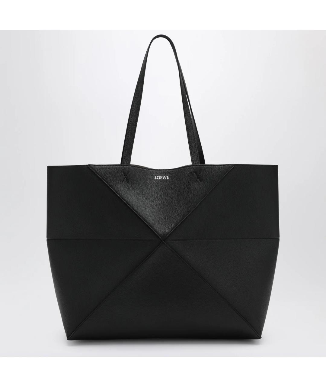 LOEWE Черная кожаная сумка тоут, фото 3