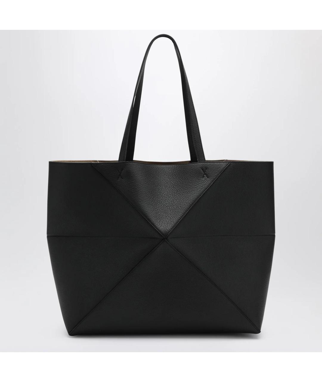 LOEWE Черная кожаная сумка тоут, фото 2