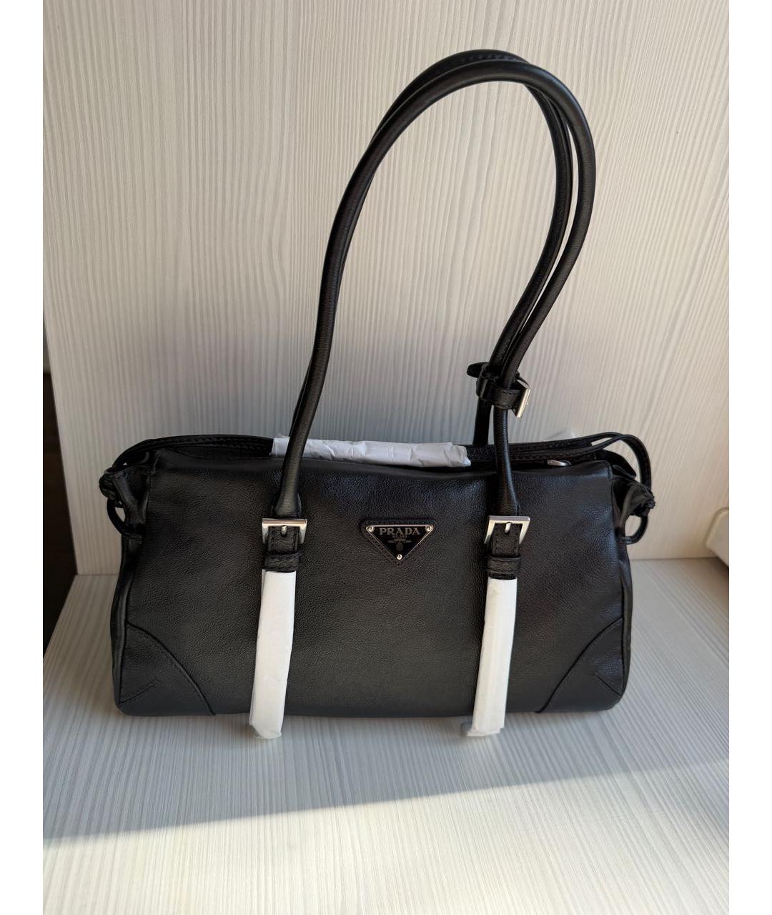 PRADA Черная кожаная сумка через плечо, фото 2