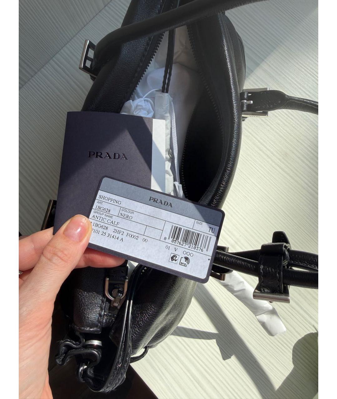 PRADA Черная кожаная сумка через плечо, фото 8