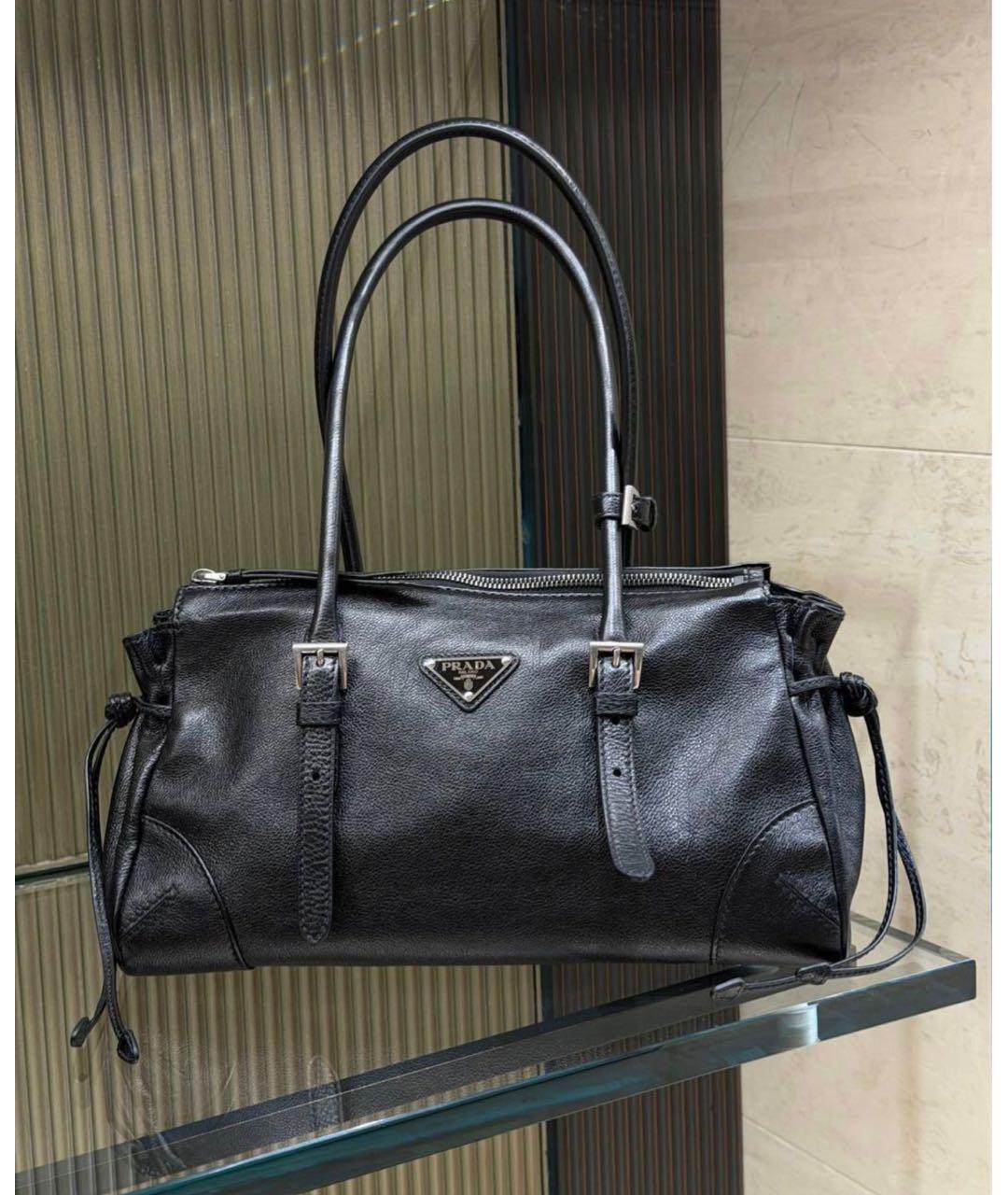 PRADA Черная кожаная сумка через плечо, фото 5