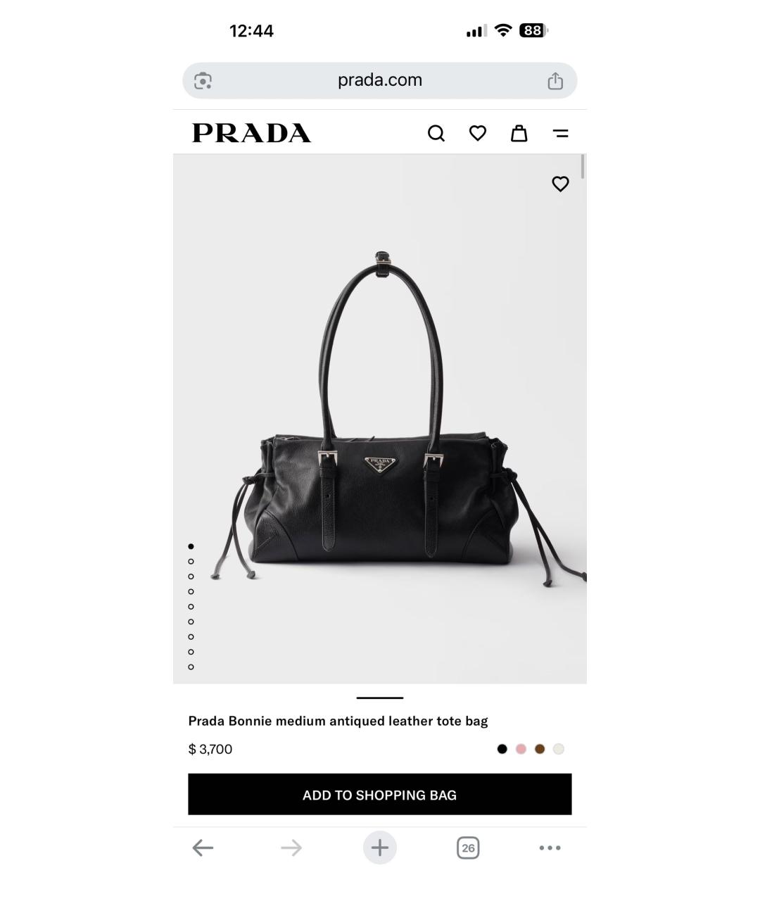 PRADA Черная кожаная сумка через плечо, фото 9