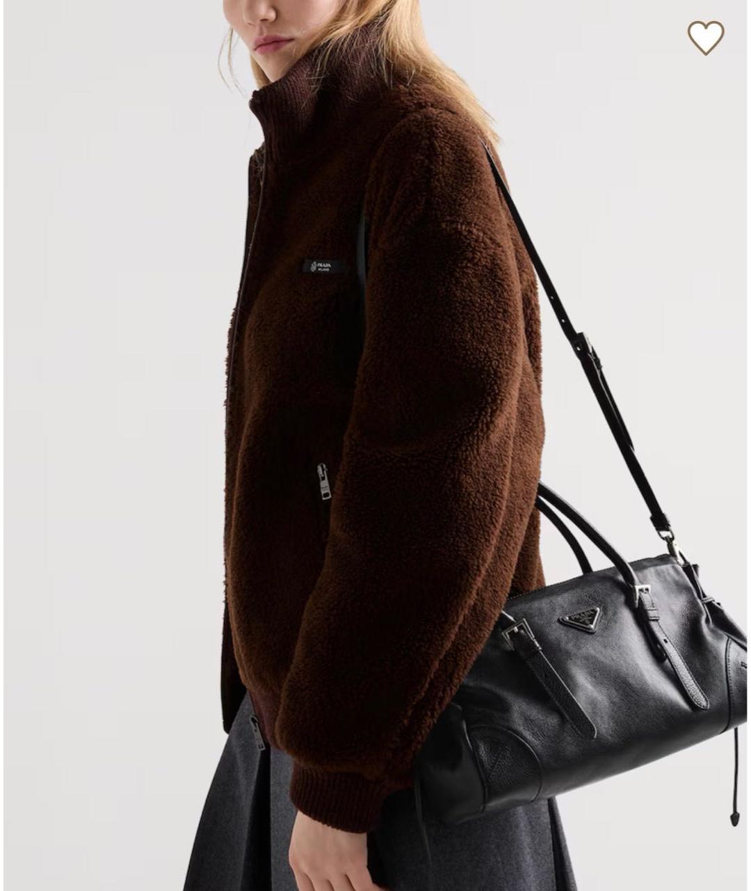 PRADA Черная кожаная сумка через плечо, фото 4