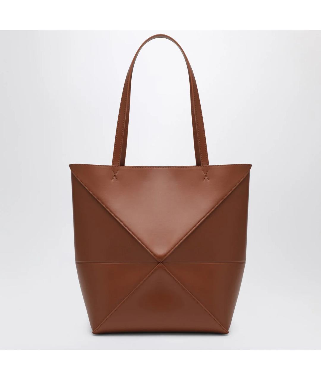 LOEWE Коричневая кожаная сумка тоут, фото 2