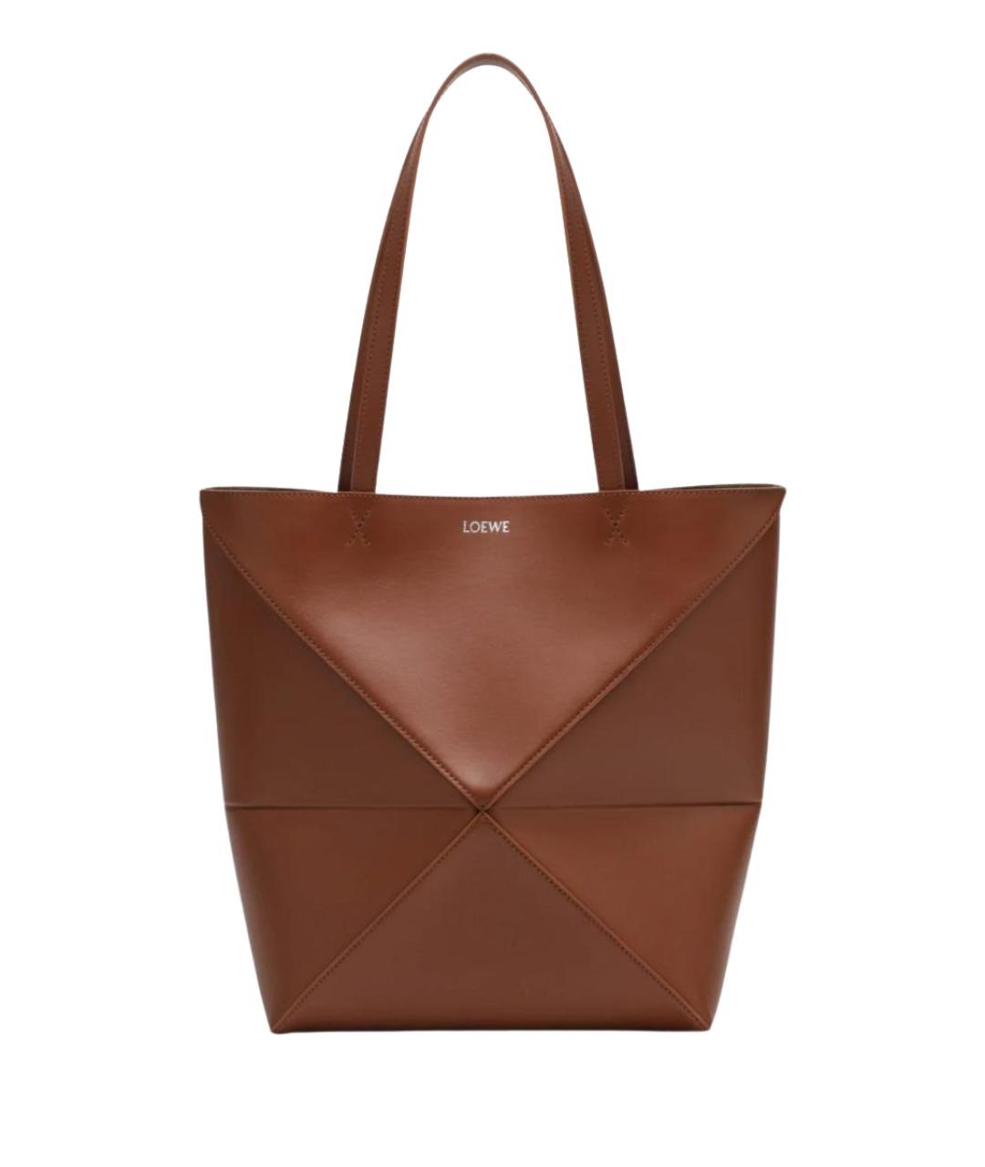 LOEWE Коричневая кожаная сумка тоут, фото 1