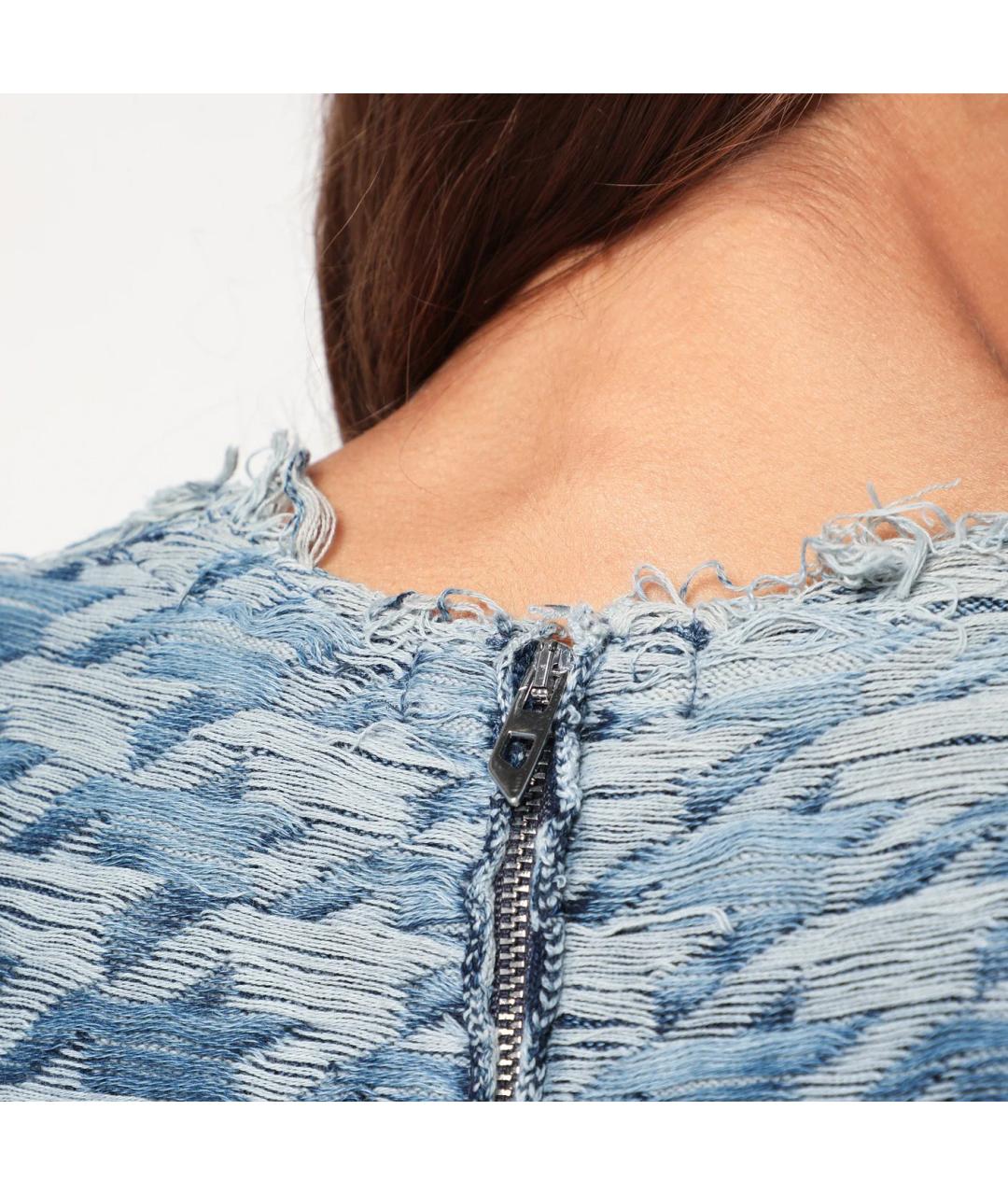 DIESEL Синее хлопковое повседневное платье, фото 2