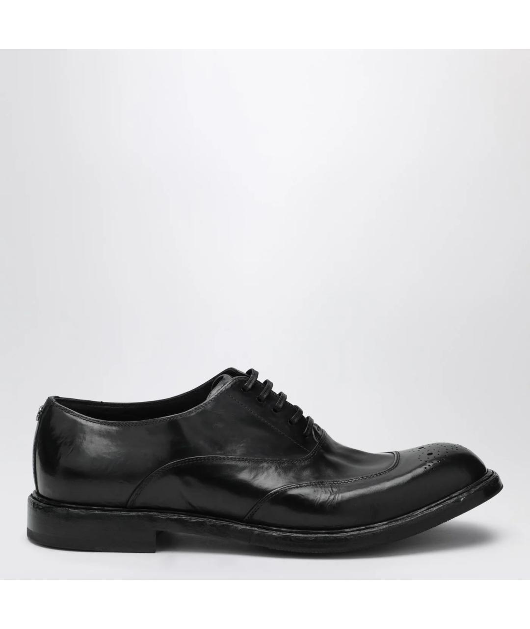 DOLCE&GABBANA Черные кожаные туфли, фото 3