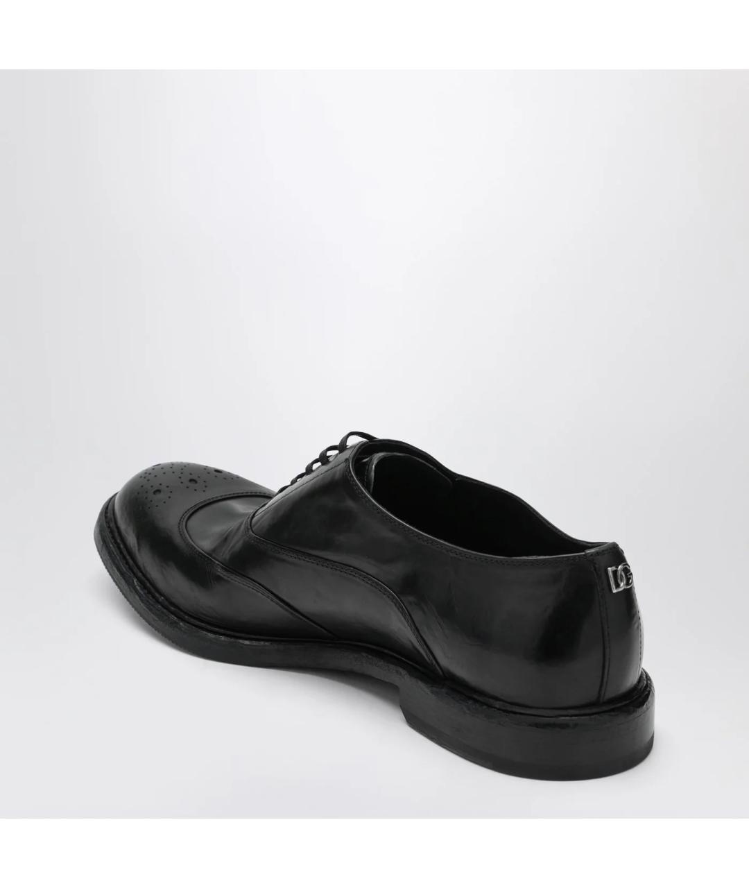 DOLCE&GABBANA Черные кожаные туфли, фото 2