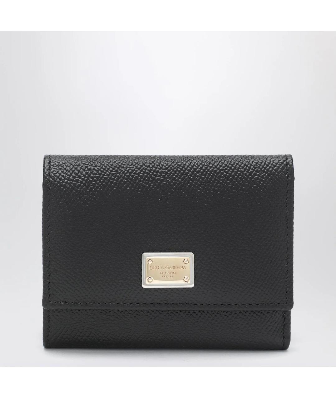 DOLCE&GABBANA Черный кожаный кошелек, фото 3