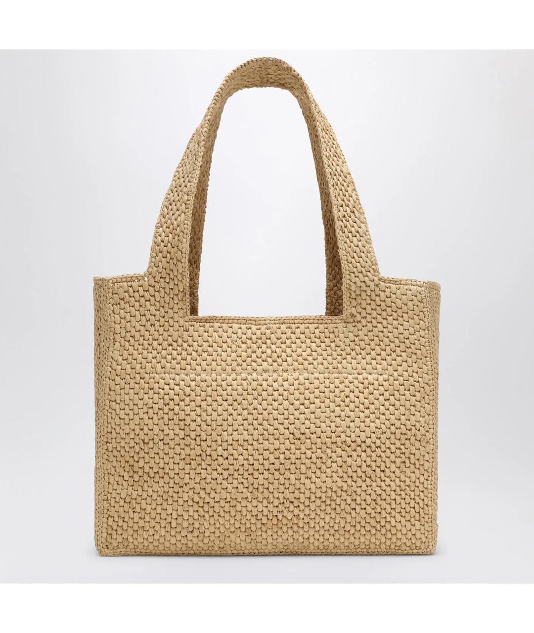 LOEWE Бежевая пелетеная сумка тоут, фото 2