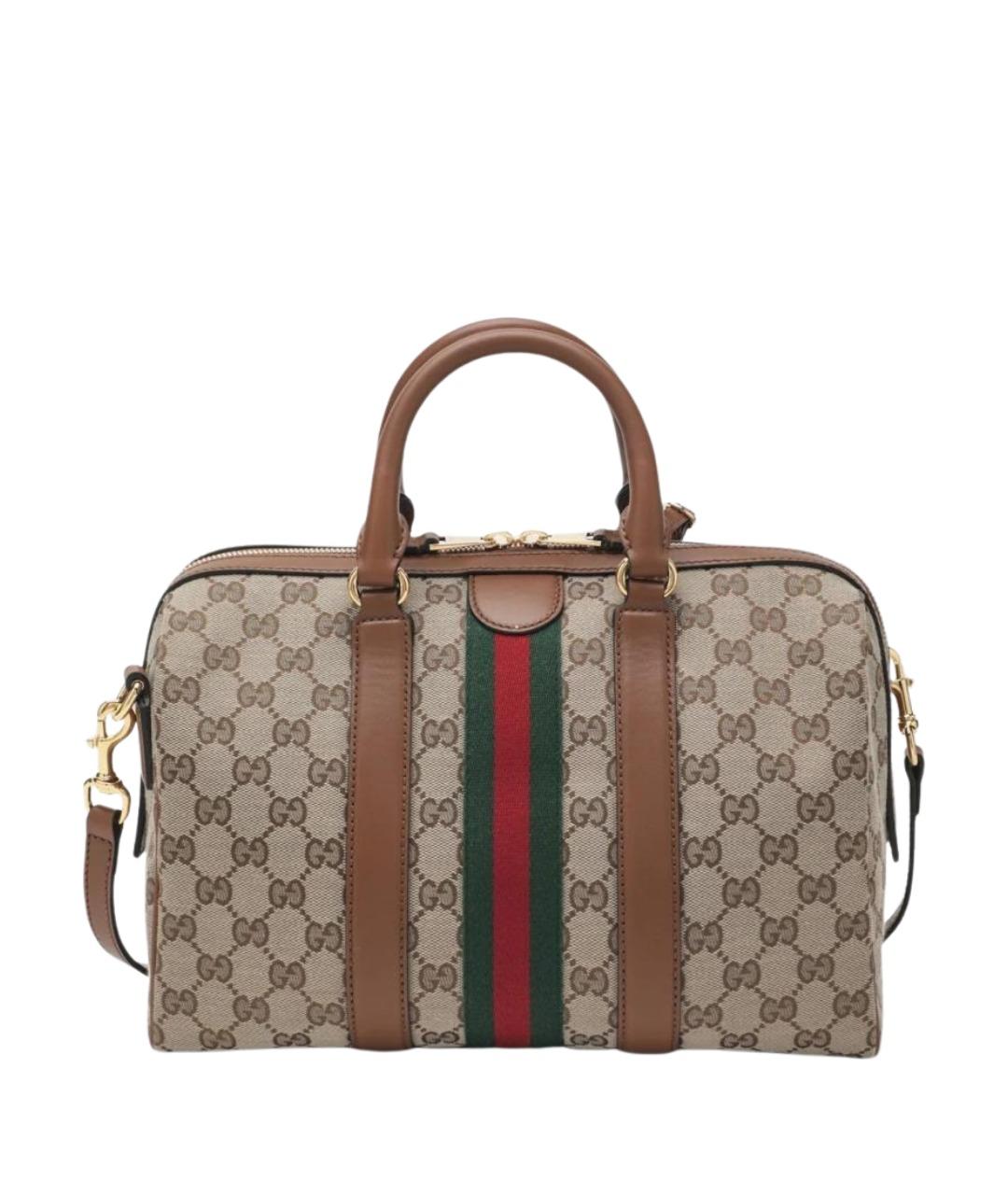 GUCCI Бежевая хлопковая сумка тоут, фото 2