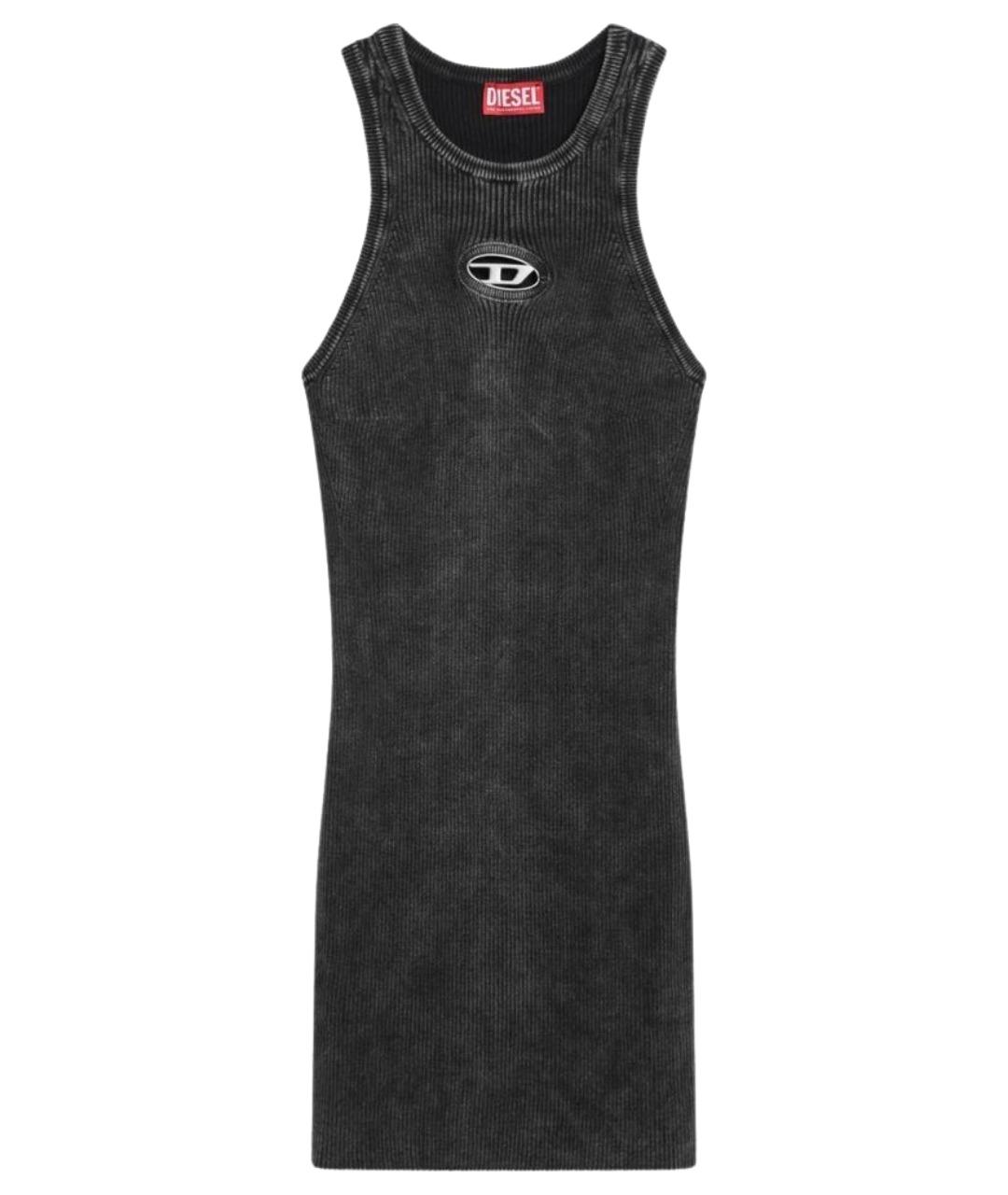 DIESEL Черное хлопковое повседневное платье, фото 1