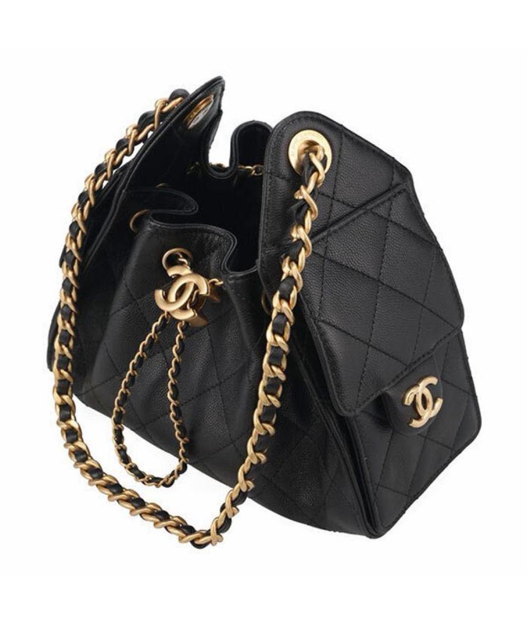 CHANEL Черная кожаная сумка через плечо, фото 2