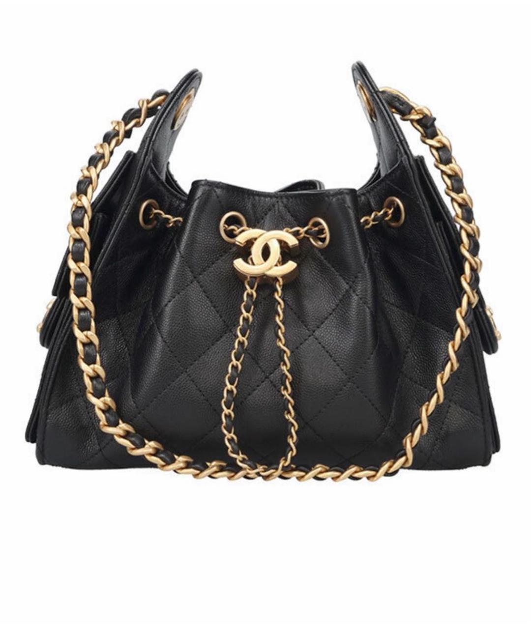 CHANEL Черная кожаная сумка через плечо, фото 7