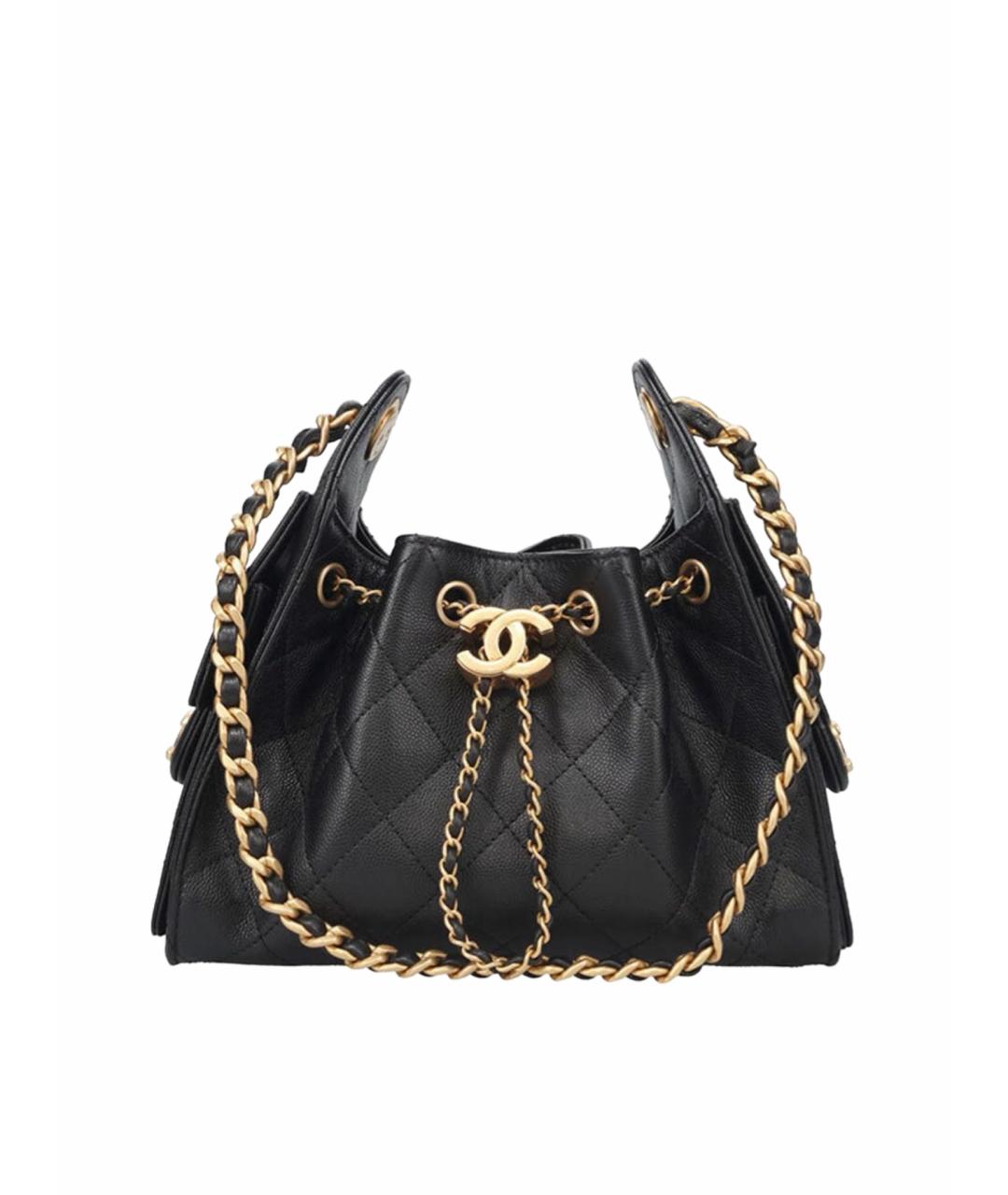 CHANEL Черная кожаная сумка через плечо, фото 1