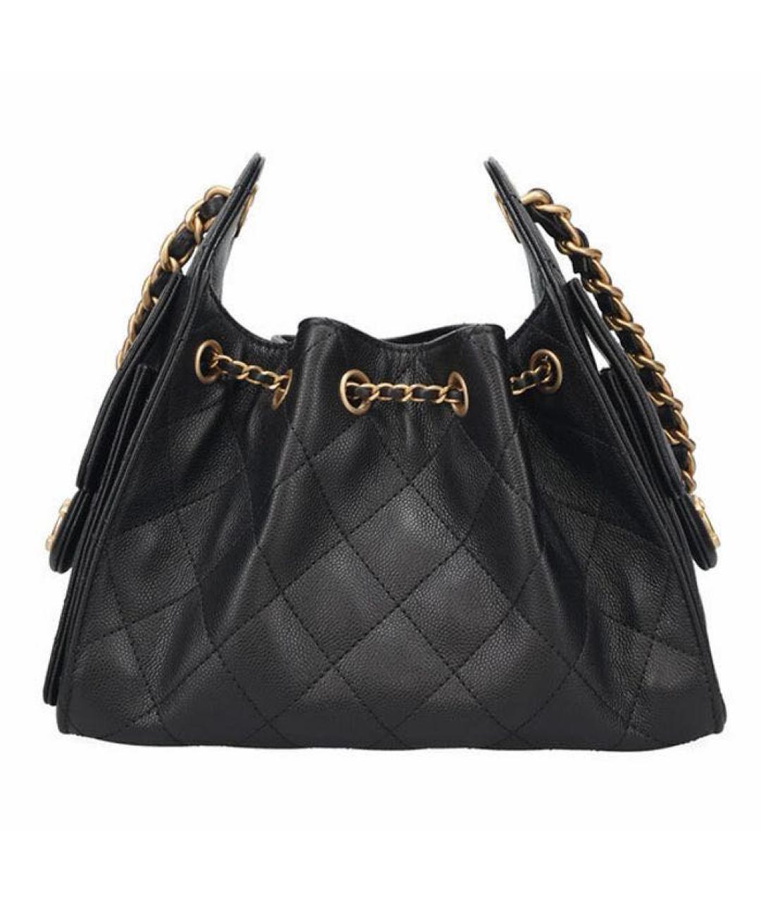 CHANEL Черная кожаная сумка через плечо, фото 3