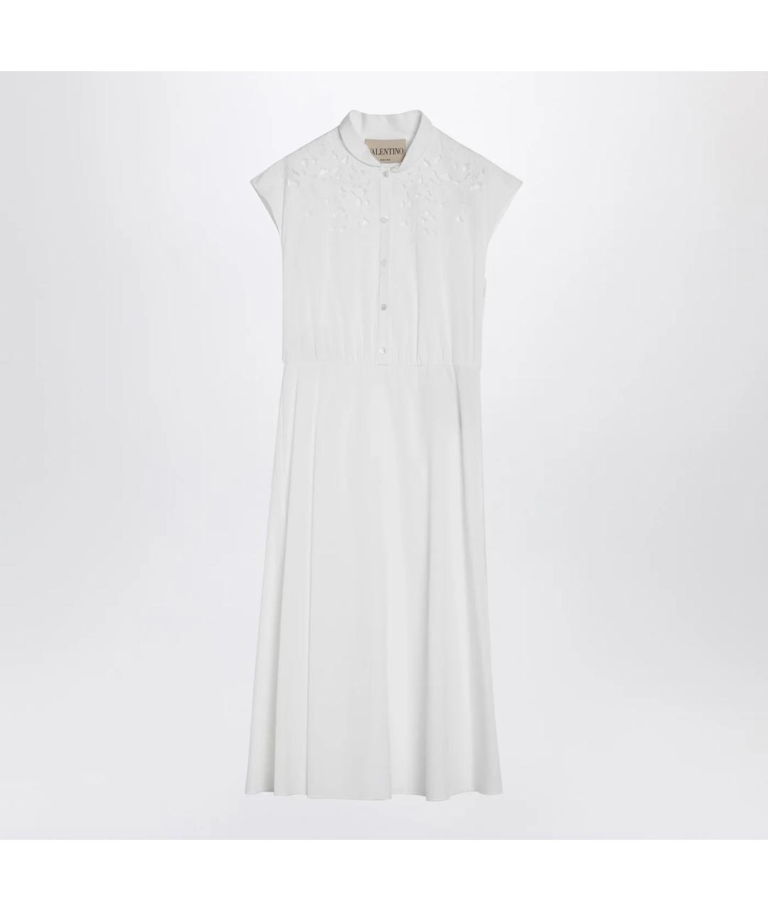 VALENTINO Белое хлопковое повседневное платье, фото 3