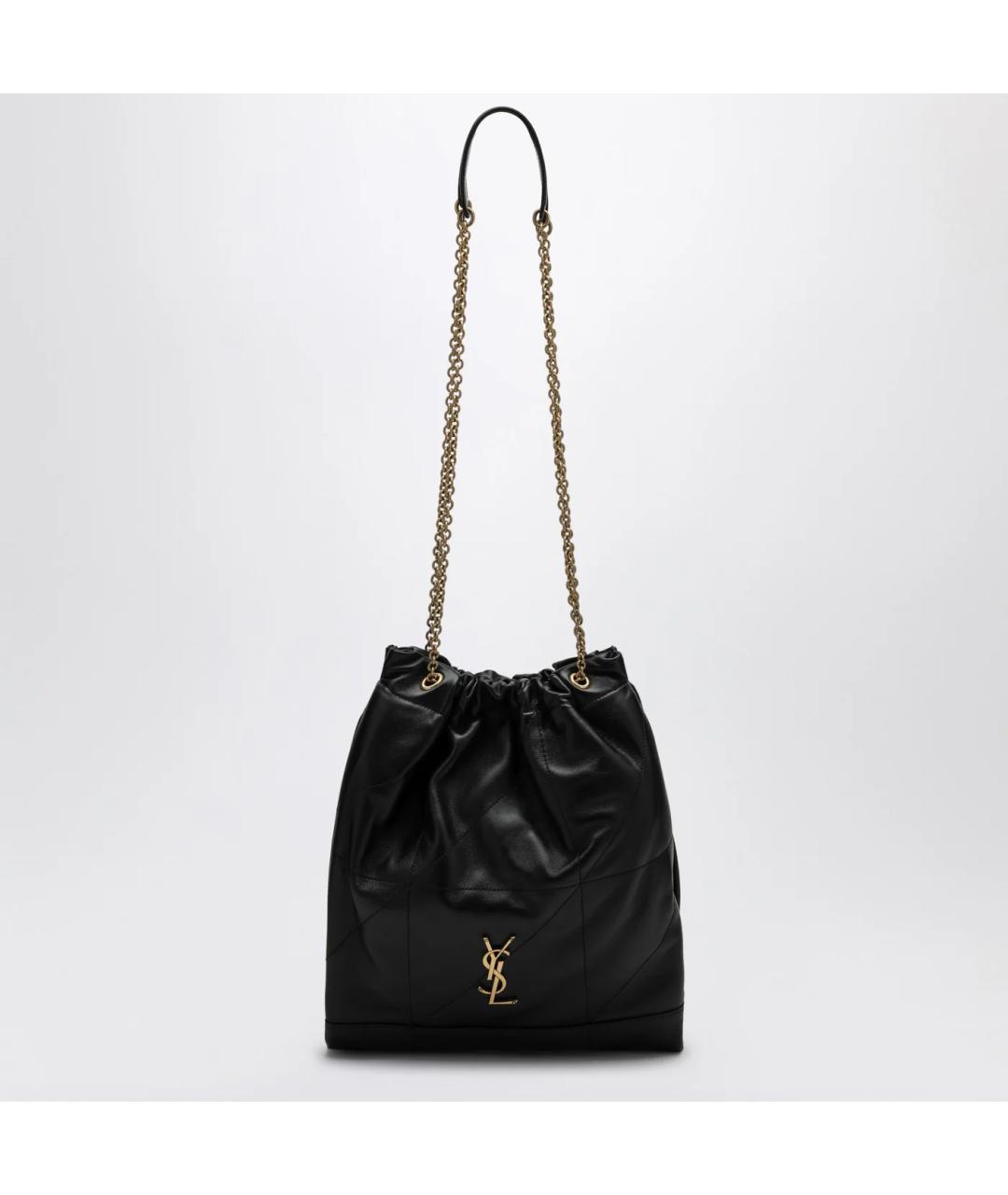 SAINT LAURENT Черная кожаная сумка через плечо, фото 3
