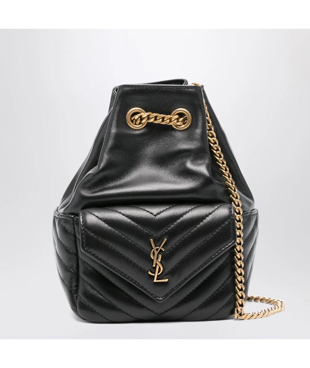 SAINT LAURENT Черная кожаная сумка через плечо, фото 3