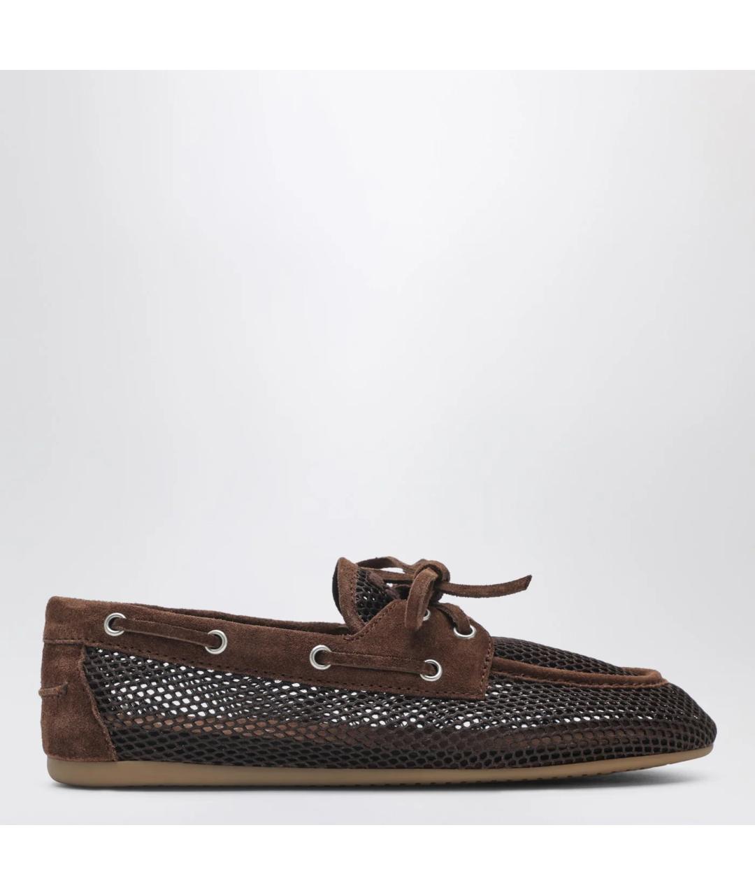 MIU MIU Коричневые синтетические лоферы, фото 3