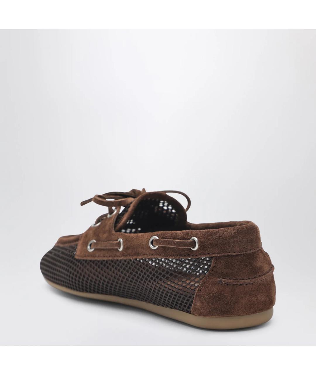 MIU MIU Коричневые синтетические лоферы, фото 2