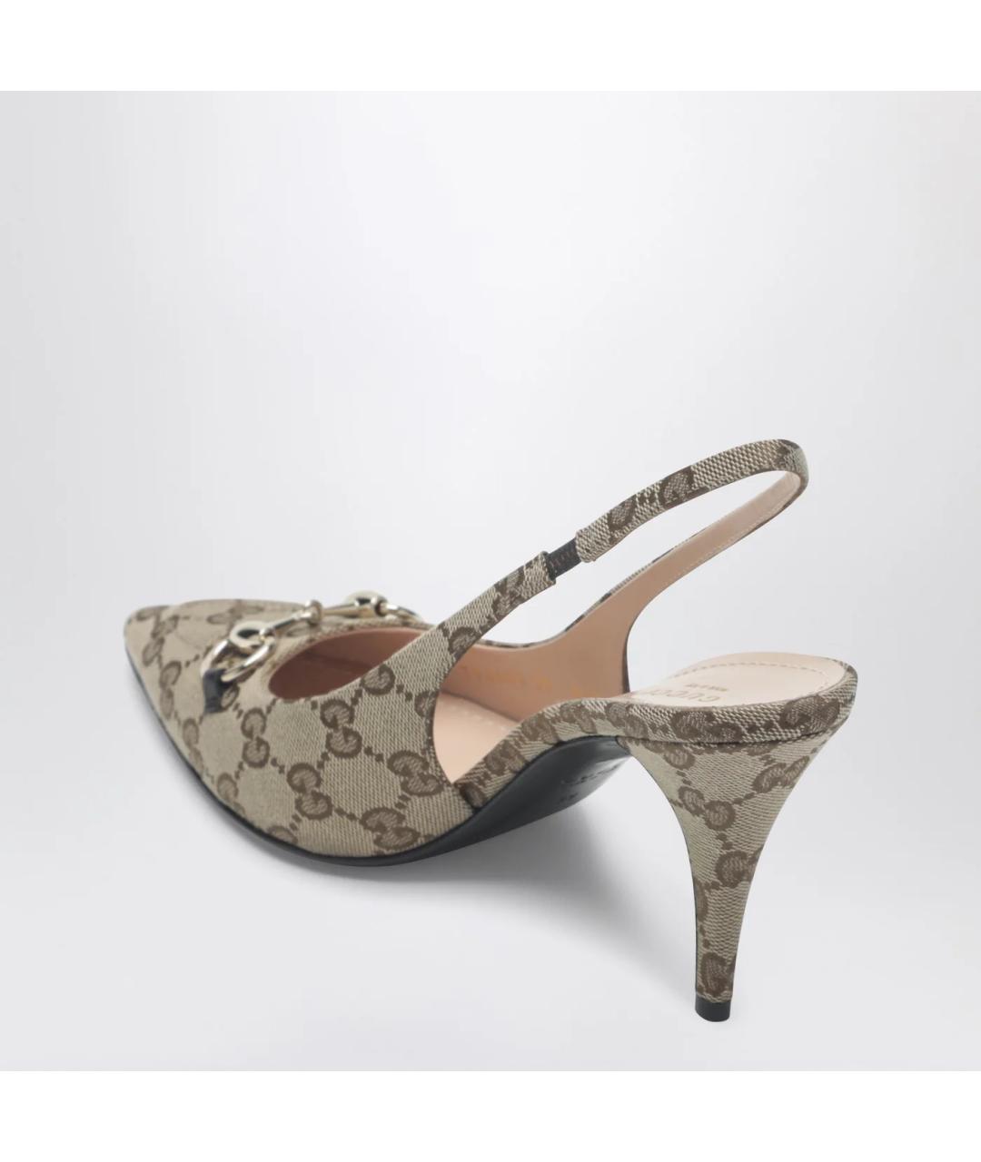 GUCCI Бежевые текстильные туфли, фото 2