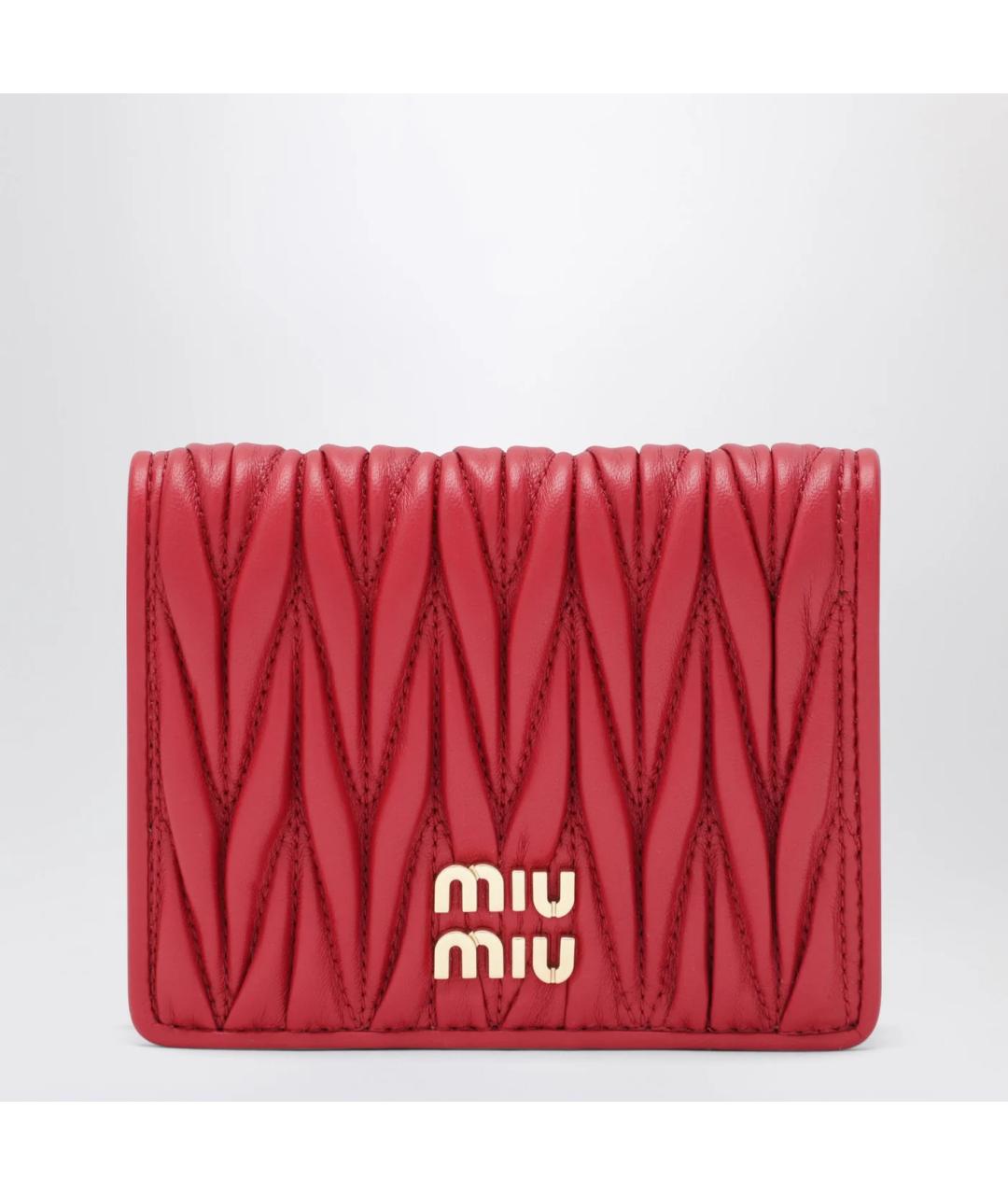 MIU MIU Красный кожаный кошелек, фото 3