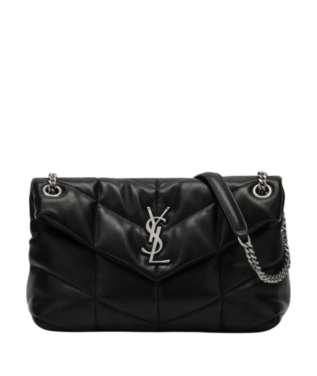 SAINT LAURENT Черная кожаная сумка через плечо, фото 1