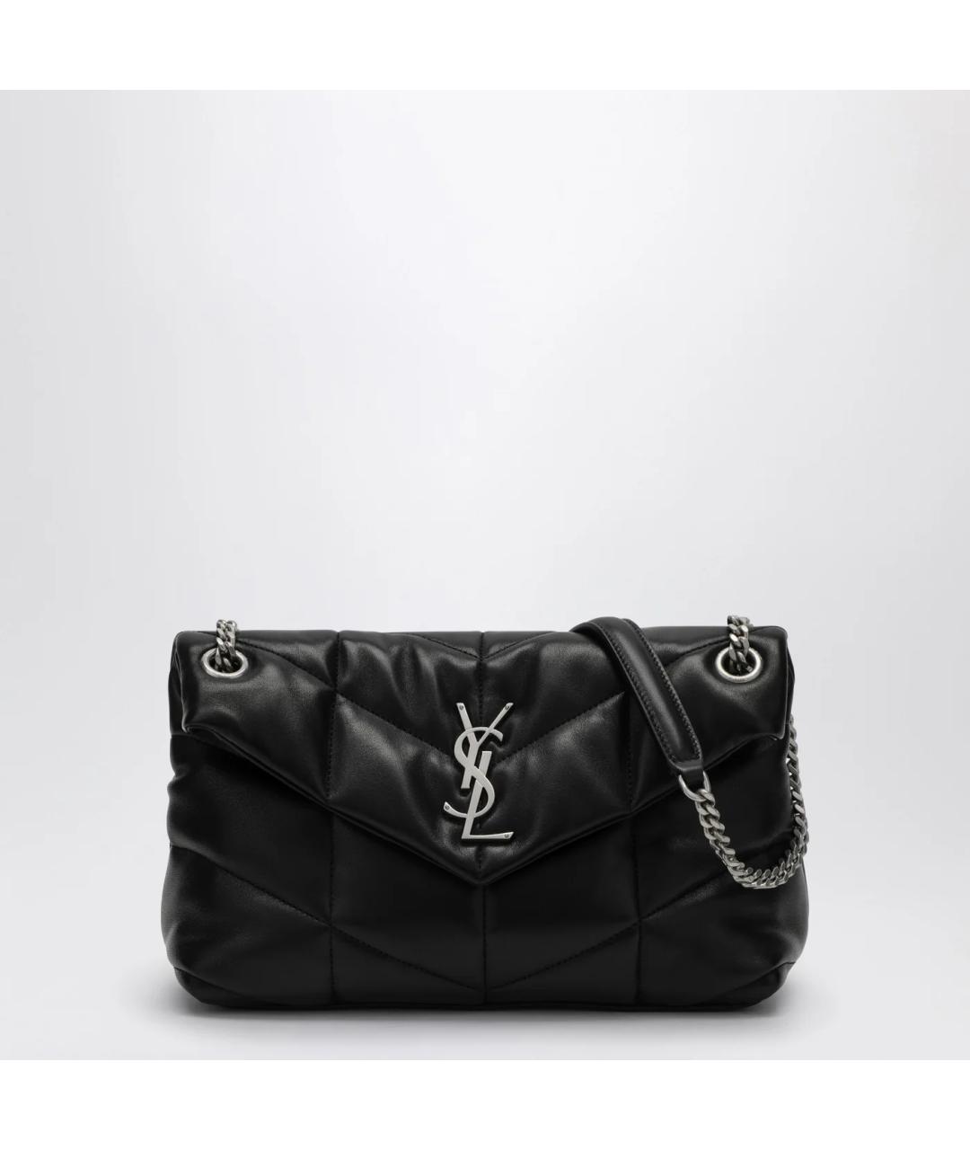 SAINT LAURENT Черная кожаная сумка через плечо, фото 3