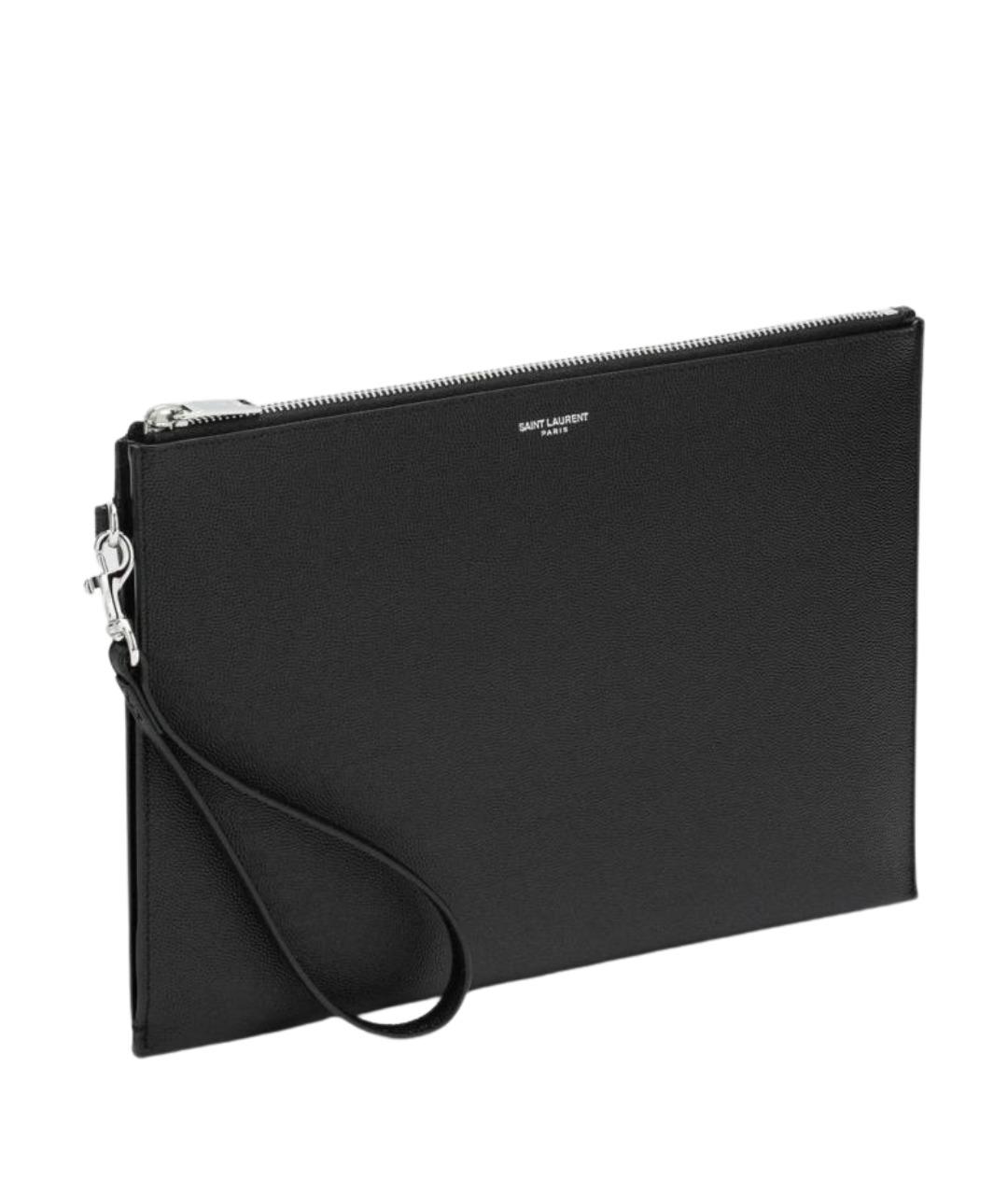 SAINT LAURENT Черный кожаный кардхолдер, фото 2