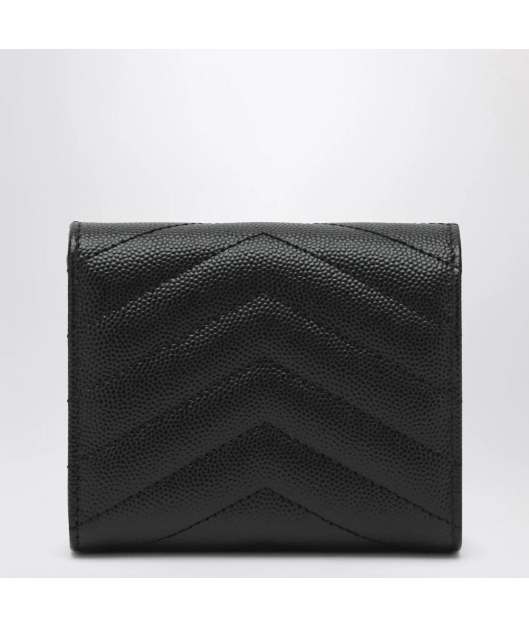 SAINT LAURENT Черный кожаный кошелек, фото 2