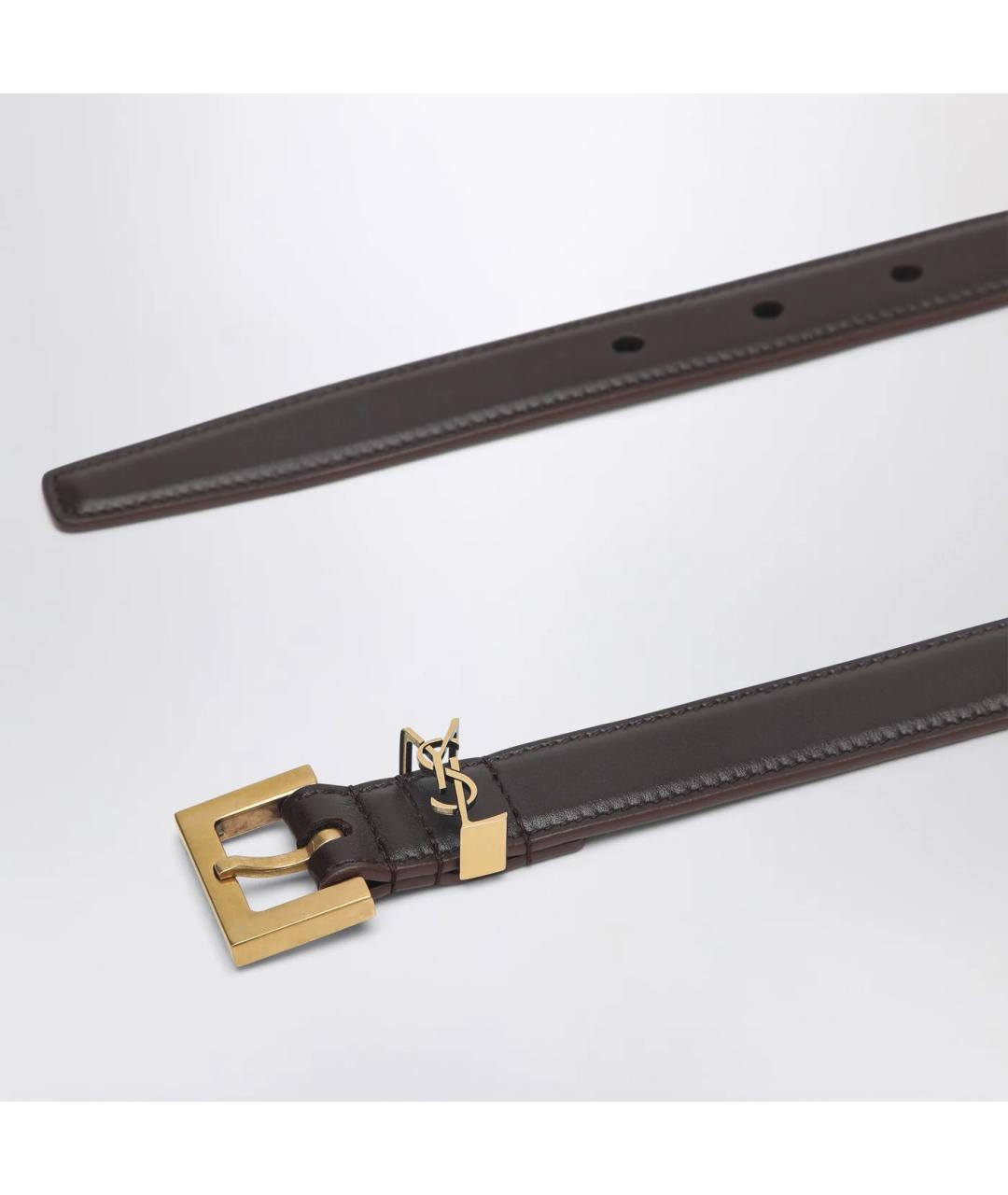 SAINT LAURENT Красный кожаный ремень, фото 2