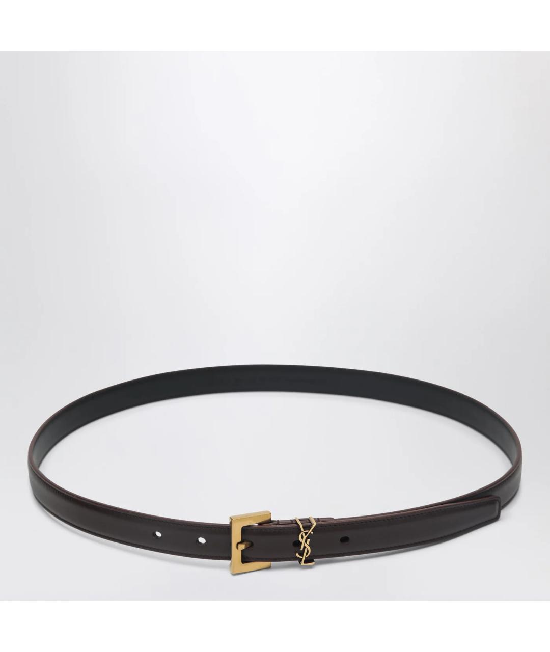 SAINT LAURENT Красный кожаный ремень, фото 3