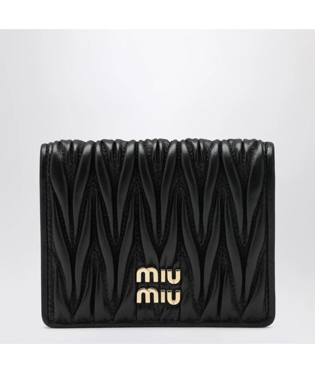 MIU MIU Черный кожаный кошелек, фото 3