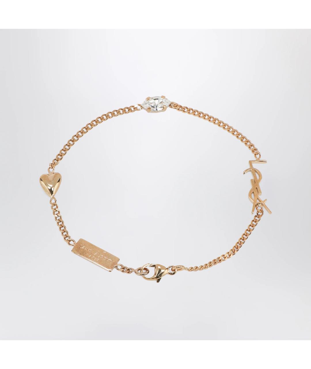 SAINT LAURENT Золотой металлический браслет, фото 2