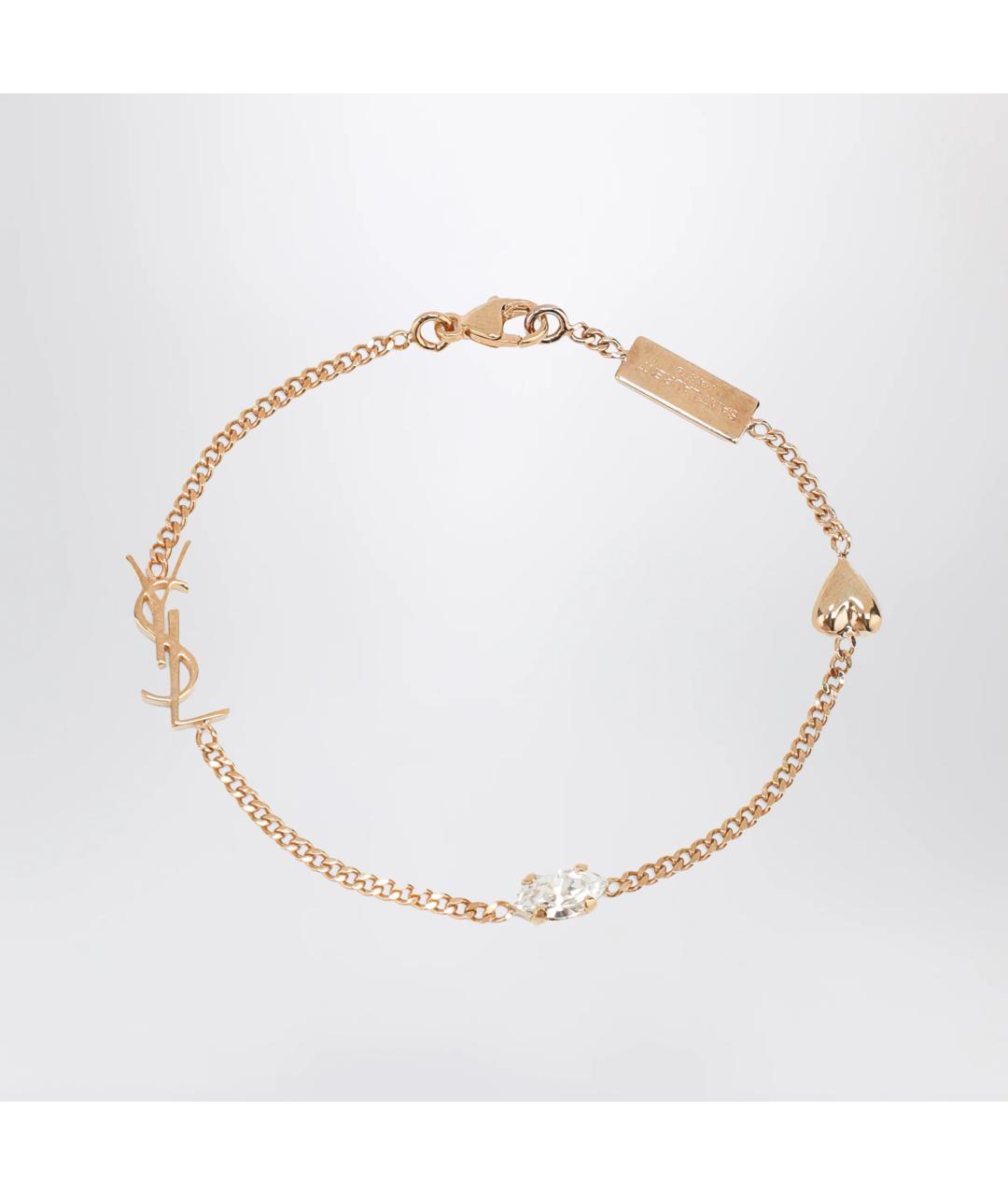 SAINT LAURENT Золотой металлический браслет, фото 3