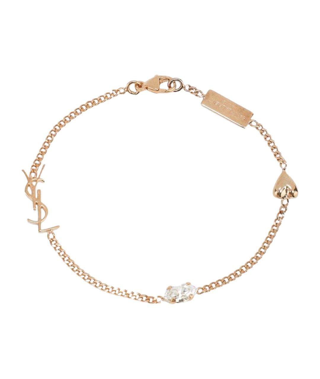 SAINT LAURENT Золотой металлический браслет, фото 1