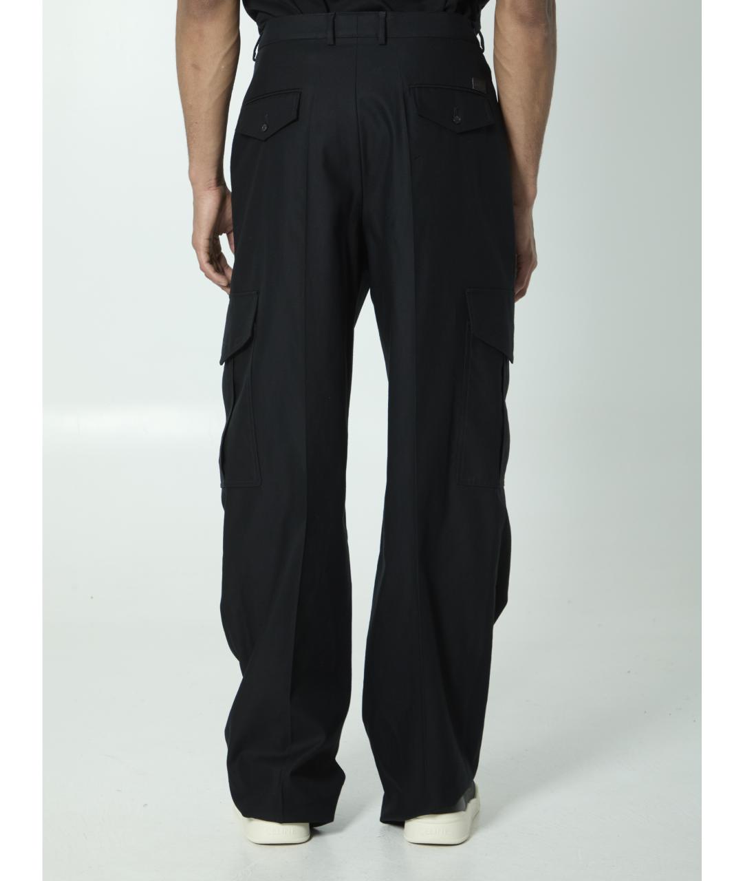 CELINE Черные хлопковые повседневные брюки, фото 4